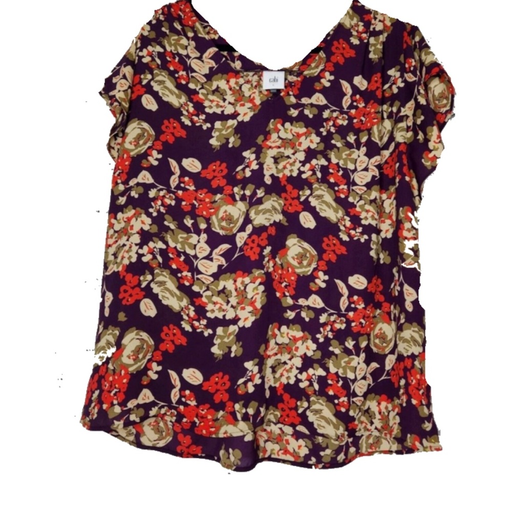Purple floral blouse- A La Mode Top